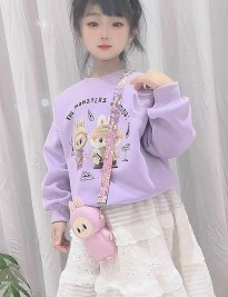 ÁO SWEATER LABUBU TÍM