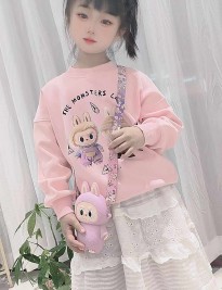 ÁO SWEATER LABUBU HỒNG