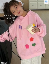 Áo Hoodie sao đính- Hồng